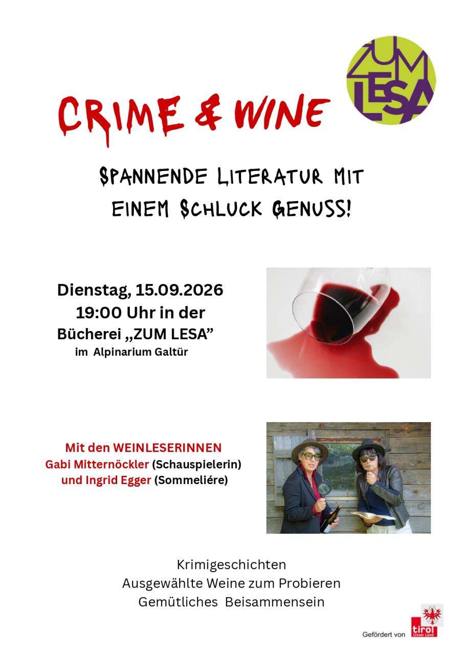 Krimi Lesung mit Weinverkostung